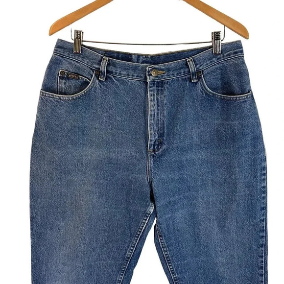 Lee Riders Jeans Womens Size 16 Petite Blue Denim Bottoms High Waist 100% Cotton - Picture 3 of 11